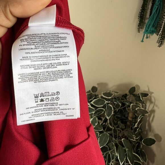 Brooks Brothers Red Fleece Women Dress Fit & Flare 6 Stretch Pleated Ponte Knit - Picture 4 of 6